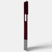 レッドレザーおよびブラシ付きスチールプリント Case-Mate iPhoneケース (裏面 / 右)