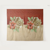 レッドレザーとスエードのテクスチャアート タペストリー (正面(横))