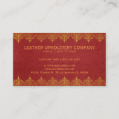 レッドレザーと金ゴールド縁どスワール 名刺 (裏面)