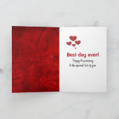 レッドレザーのアニバーサリーバブルハート カード (内部)