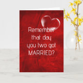 レッドレザーのアニバーサリーバブルハート カード (黄色い花)