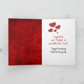 レッドレザーのアニバーサリーバブルハート カード (内部)