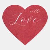 レッドレザーハート優先封筒用シールシール ハートシール (正面)