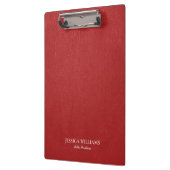 レッドレザーフェイクプリントヴィンテージルッククリップボード クリップボード (左)