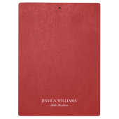 レッドレザーフェイクプリントヴィンテージルッククリップボード クリップボード (裏面)