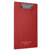 レッドレザーフェイクプリントヴィンテージルッククリップボード クリップボード (右)