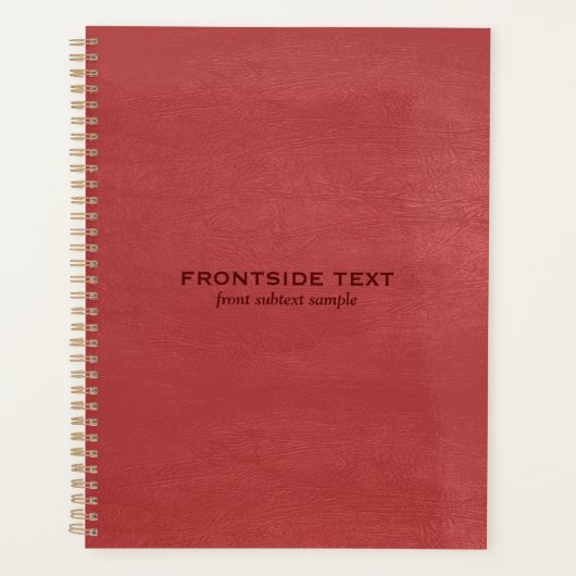 レッドレザーフェイクヴィンテージルックエイブリバインダーノートブー プランナー手帳 (正面)