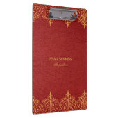 レッドレザー金ゴールド縁どフレーム クリップボード (右)