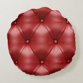 レッドレザー：シームレステクスチャエレガンス ラウンドクッション (裏面)