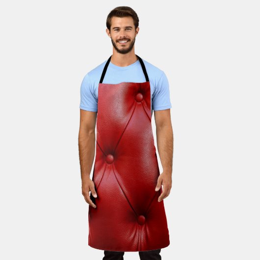 レッドレザー:上張り模様エレガンス。 エプロン (着用した状態)