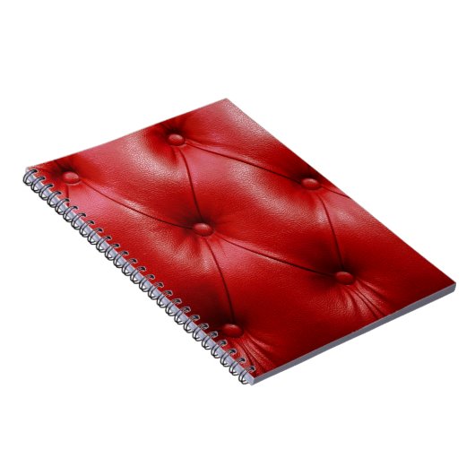 レッドレザー:上張り模様エレガンス。 ノートブック (右側)