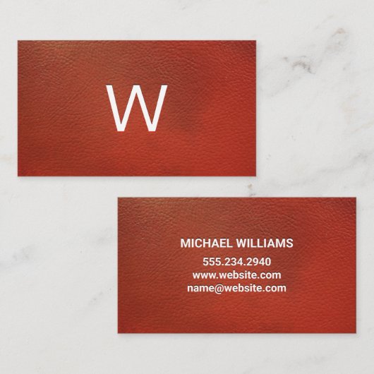 レッドレザー 名刺 (正面/裏面)