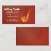 レッドレザー |木製パイプ 名刺 (正面/裏面)