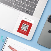 レッドレストランメニューQRコードシール シール (ノートパソコンとiPhone)