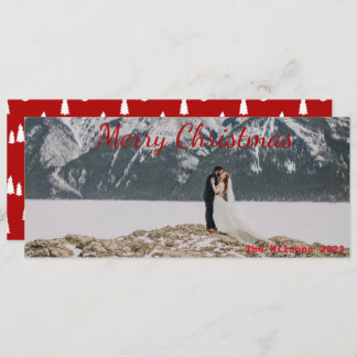 レッドレタリングパノラマクリスマスカード シーズンカード