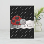 レッドレディバグ 7歳の誕生日パーティー招待状 レディバグ 招待状 (スタンド正面)