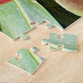 レッドレディースリッパーオーキッドフローラ ジグソーパズル (側面)