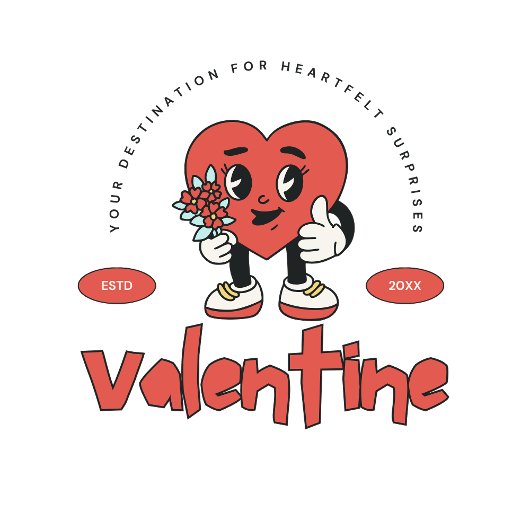 レッドレトロかわいいハートキャラクターバレンタインデー コーヒーマグカップ