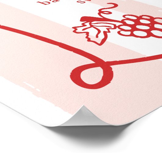 レッドレトロイタリアンレモンチャオベビーシャワーウェルカム ポスター (角)