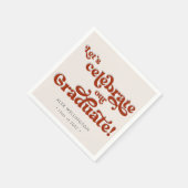 レッドレトロインスパイアタイポグラフィ卒業パーティー スタンダードカクテルナプキン (角)