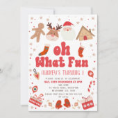 レッドレトロクリスマスオハイオ何おもしろい1st誕生日 招待状 (正面)
