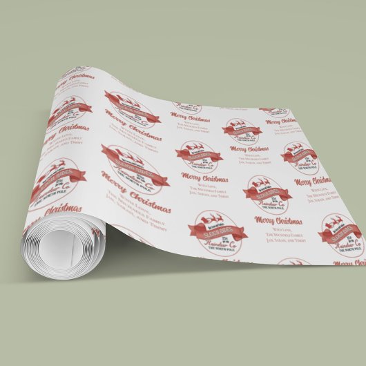 レッドレトロクリスマストインデーパーソナライズされた ラッピングペーパー