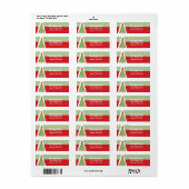 レッドレトログリーンクリスマスツリー差出人住所 ラベル (フルシート)