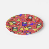 レッドレトロゲーム ペーパープレート (アングル)