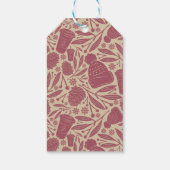 レッドレトロコージークリスマスパターン ギフトタグ (裏面)