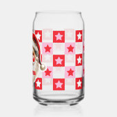 レッドレトロサンタクロース赤タータンチェックプレイドクリスマス ガラス缶 (裏面)