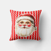 レッドレトロサンタクロース赤Ric Racクリスマス クッション (裏面)