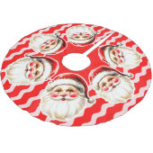 レッドレトロサンタクロース赤Ric Racクリスマス ブラッシュドポリエステルツリースカート (アングル)