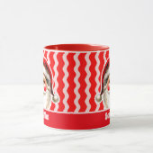 レッドレトロサンタクロース赤Ric Racクリスマス マグカップ (中央)