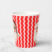 レッドレトロサンタクロース赤Ric Racクリスマス 紙コップ (左)