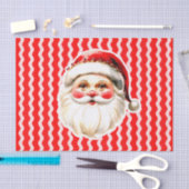 レッドレトロサンタクロース赤Ric Racクリスマス 薄葉紙 (クラフト)