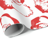 レッドレトロサンタクロース ラッピングペーパー (ロールコーナー)