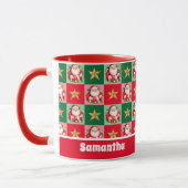 レッドレトロサンタクロースMerry Christmas Kids マグカップ (左)