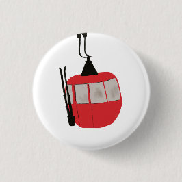 レッドレトロスキーリフトスキーイラストレーション 缶バッジ