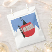 レッドレトロスキーリフト雪山スキーヤー フェイバーバッグ (クリップ留めされた状態)