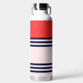 レッドレトロストライプ ウォーターボトル (正面)