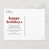 レッドレトロハッピーホリデーズフォトコラージュ シーズンポストカード (裏面)