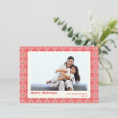 レッドレトロミッドセンチュリーモダンホリデーフォトカード シーズンカード (スタンド正面)