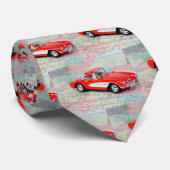 レッドレトロ1957コルベット ネクタイ (ロール)