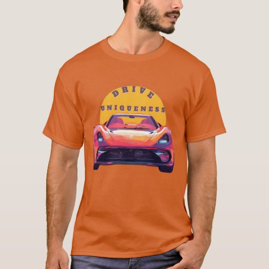🔥 レッドレーサーサンセットドライブスピードスタイル Tシャツ (正面)