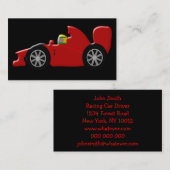 レッドレーシングカーのドライバー 名刺 (正面/裏面)