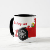 レッドレーシングカー名の追加 マグカップ (正面左)