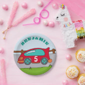 レッドレーシングカー誕生日パーティー ペーパープレート (パーティー)