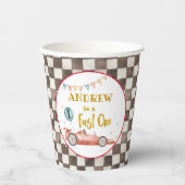 レッドレーシングカー誕生日紙カップ 紙コップ (正面)