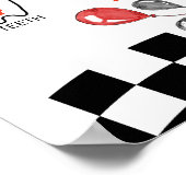 レッドレーシングカー1stバースデーフォトマイルストーンポスター ポスター (角)