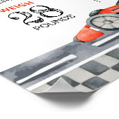 レッドレーシングカー1stバースデーフォトマイルストーンポスター ポスター (角)